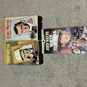 Vtg 3 JOHN WAYNE WESTERN VHS BUNDLE/LOT Movies